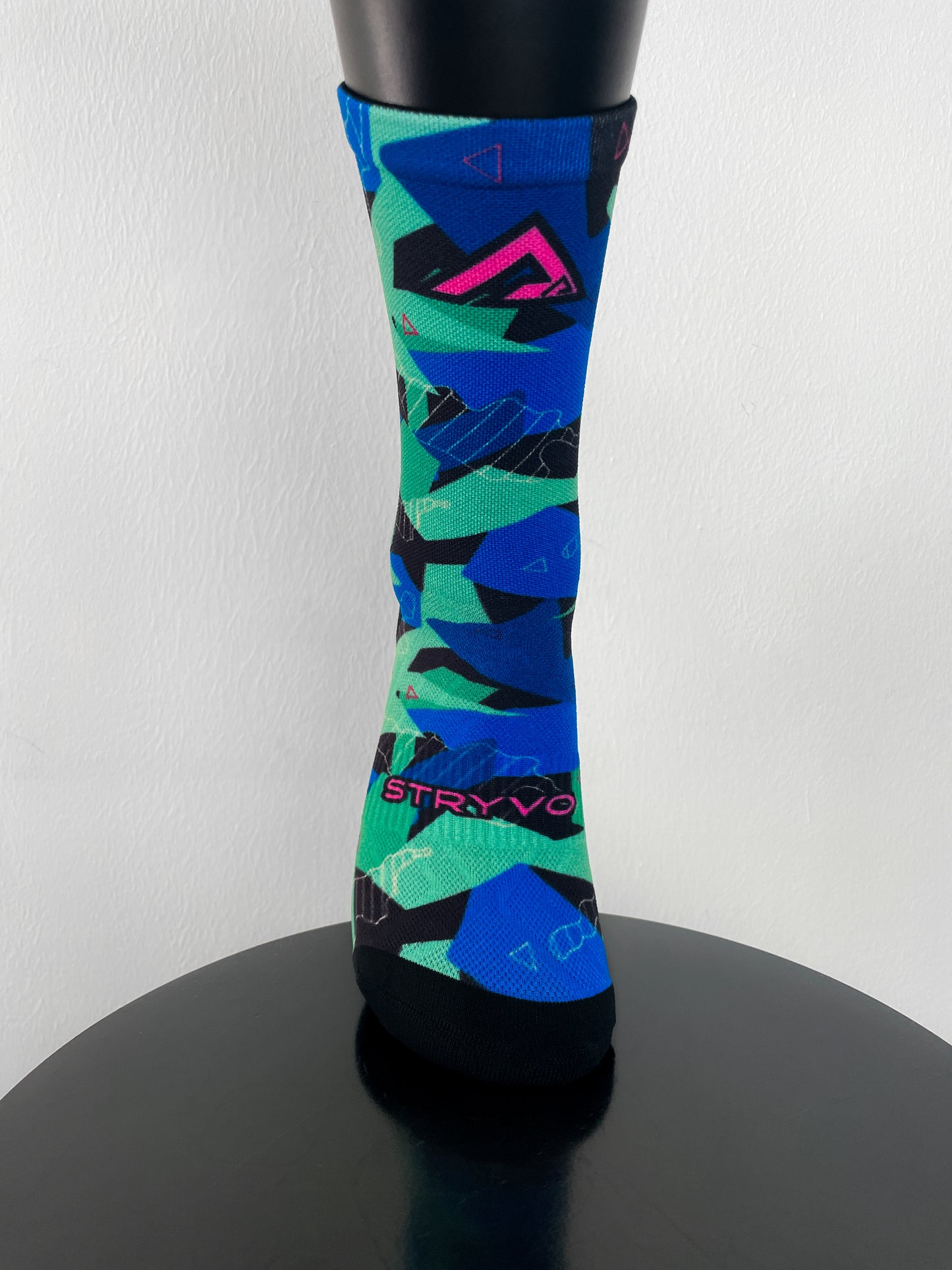 Abstract Green Active Crew Socks