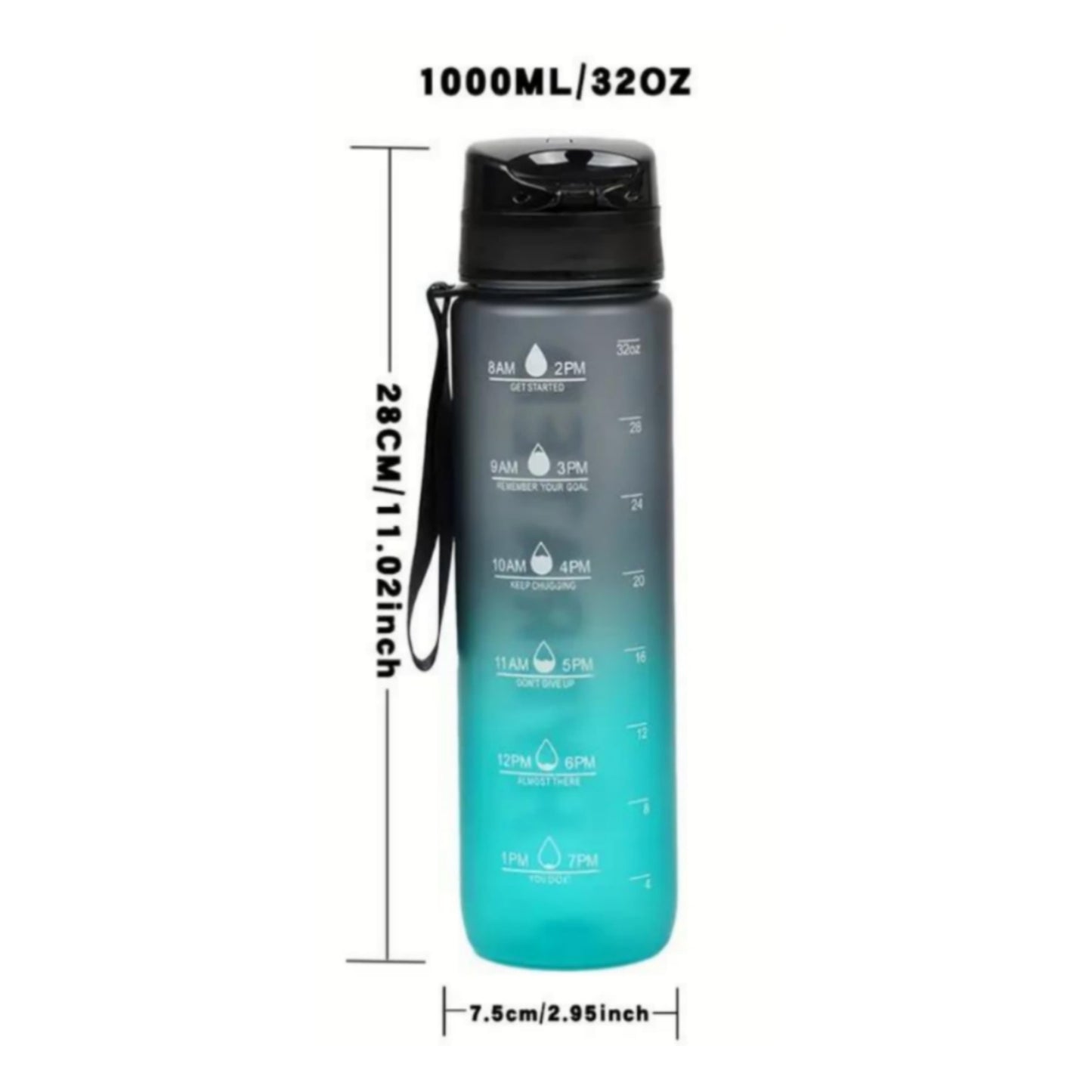 1000ml Sports Water Bottle - Blue\black