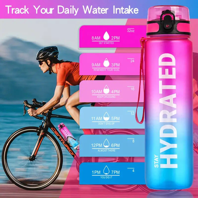 1000ml Sports Water Bottle - Blue\Pink