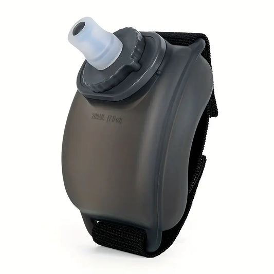200ml Silicone Wrist Water Bottle - Black