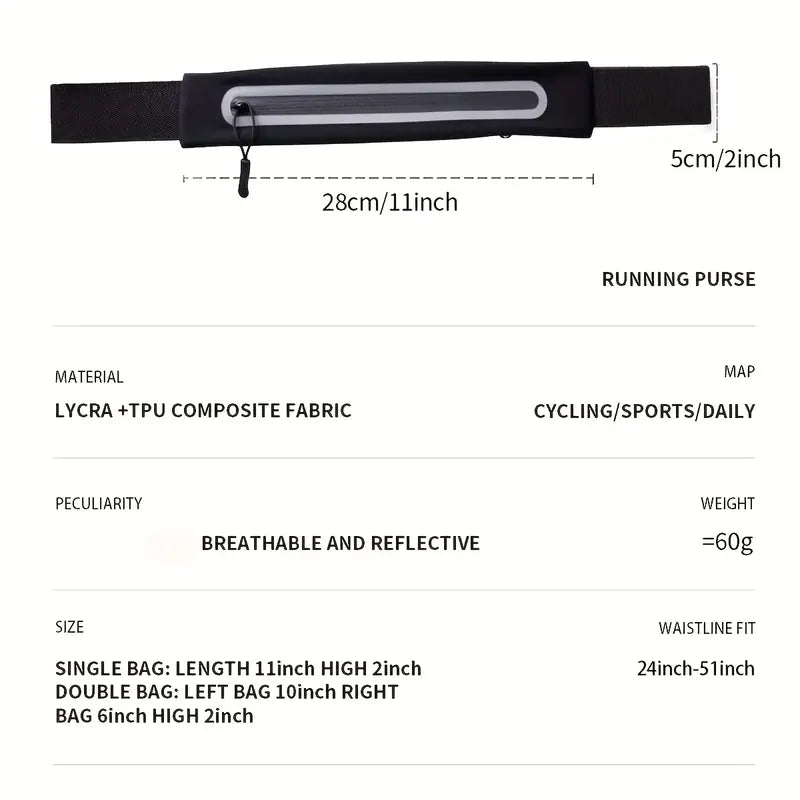 Grey Running Belt – Slim | Reflective