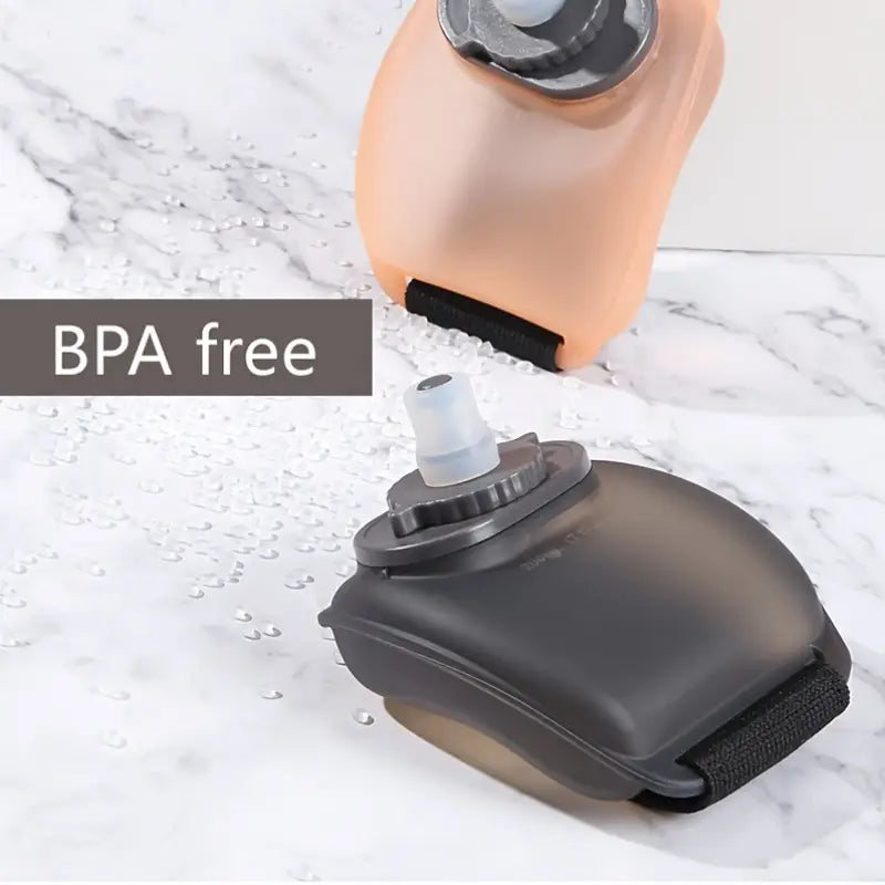 200ml Silicone Wrist Water Bottle - Black