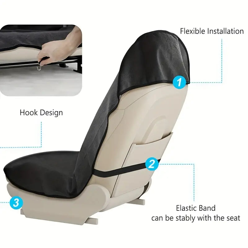 Black Car Seat Towel Cover – Waterproof | Machine Washable