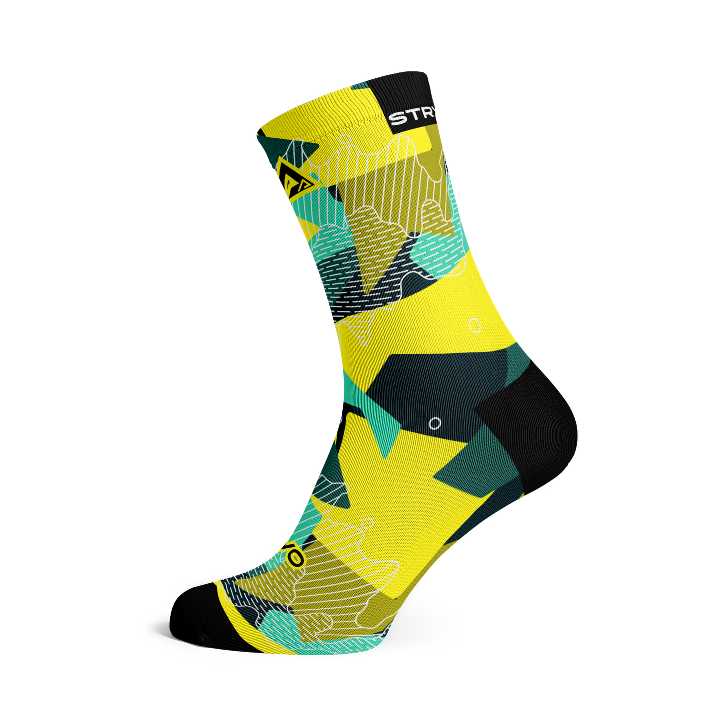 Abstract Yellow Active Crew Socks