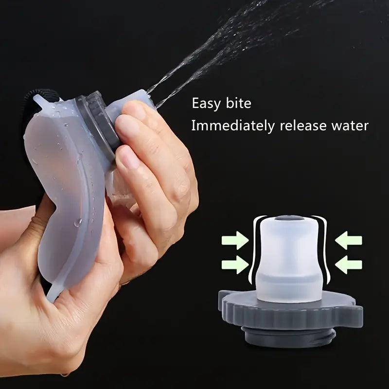 200ml Silicone Wrist Water Bottle - Black
