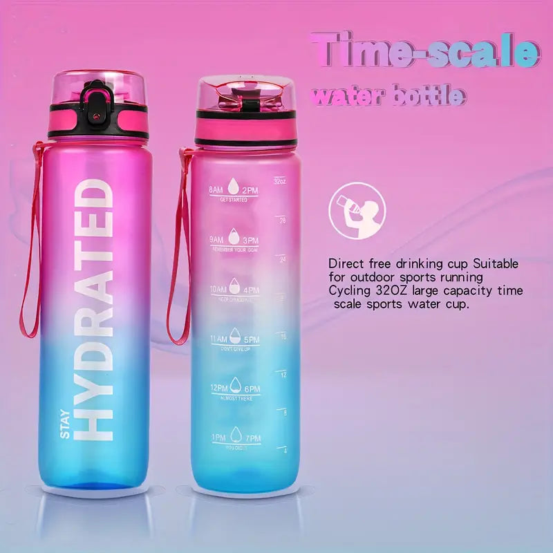 1000ml Sports Water Bottle - Blue\Pink