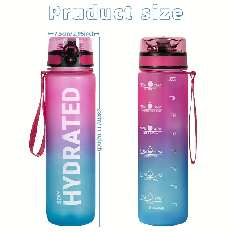 1000ml Sports Water Bottle - Blue\Pink