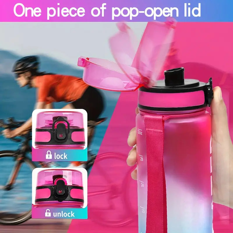 1000ml Sports Water Bottle - Blue\Pink